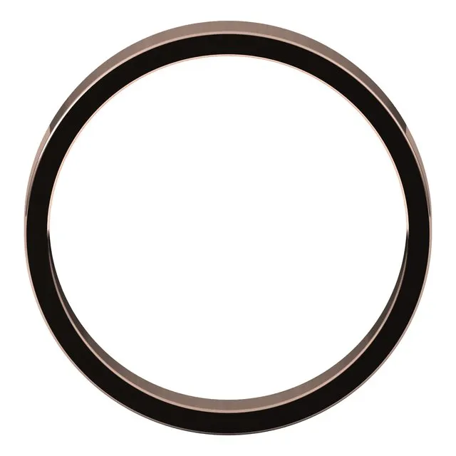 18K Rose Gold Flat Wedding Band, 4 mm Wide