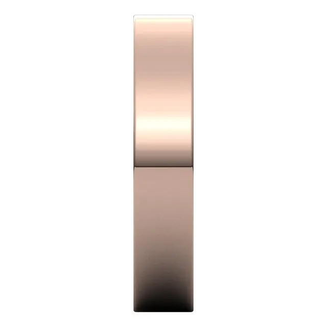 18K Rose Gold Flat Wedding Band, 4 mm Wide