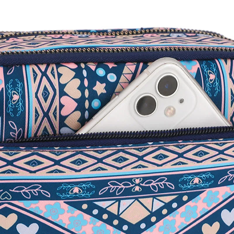 Creative Printing Purse Women Waterproof Nylon Multiple Compartment Crossbody Bag