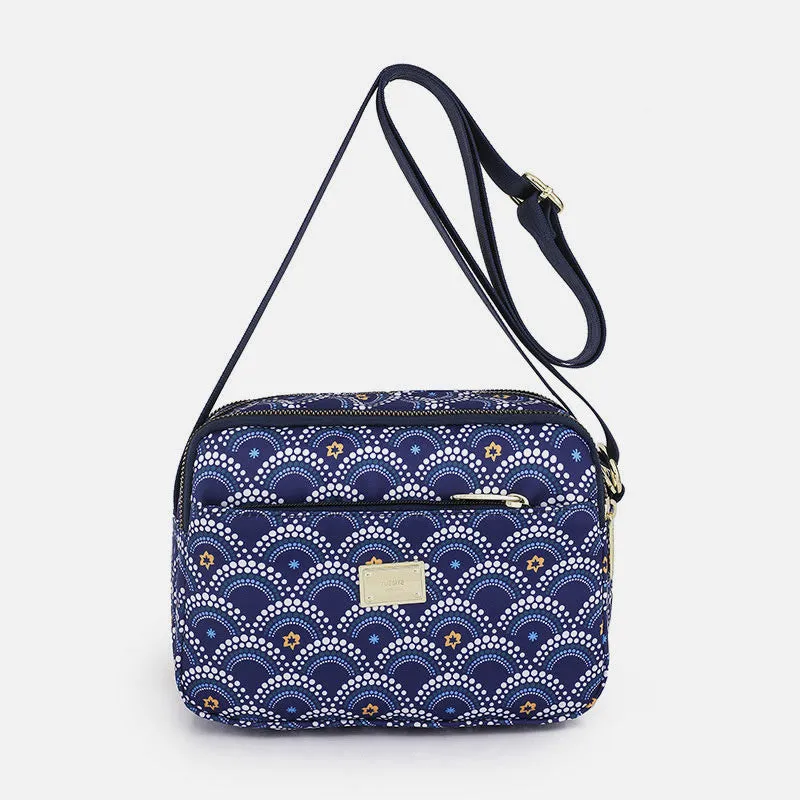 Creative Printing Purse Women Waterproof Nylon Multiple Compartment Crossbody Bag