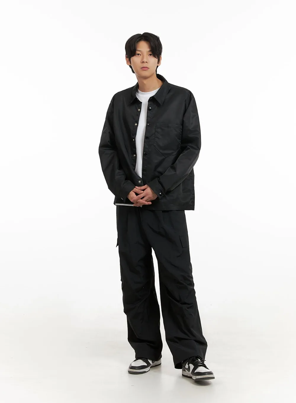 Men's Water Resistant Waxed Cotton Button Jacket IY402