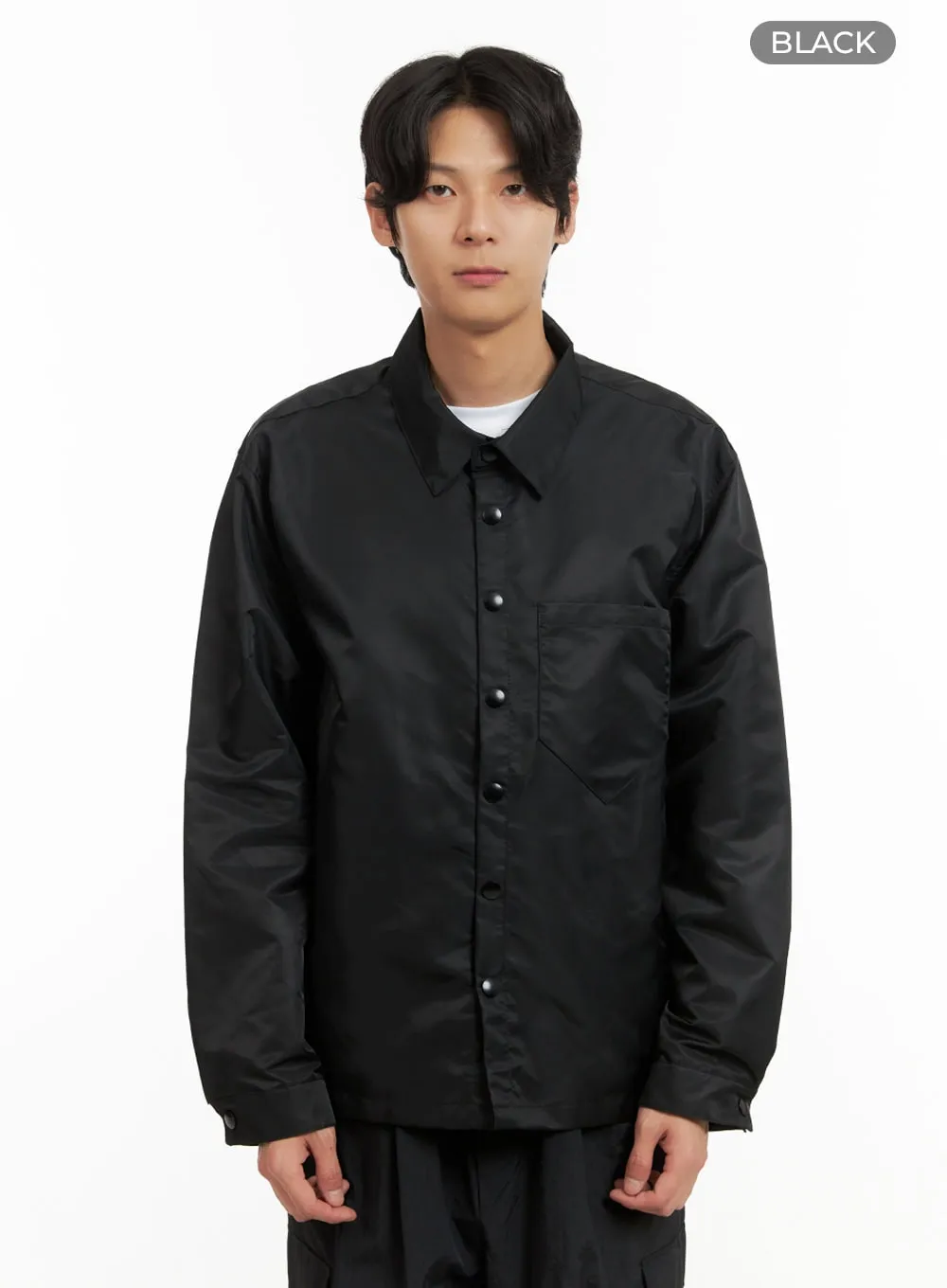 Men's Water Resistant Waxed Cotton Button Jacket IY402