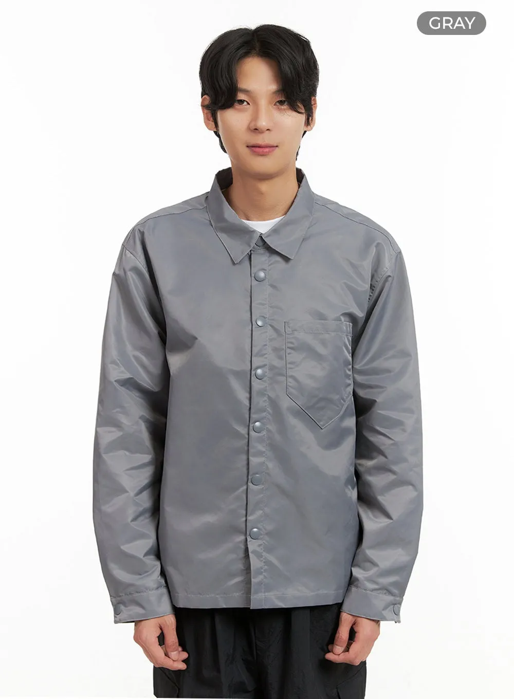 Men's Water Resistant Waxed Cotton Button Jacket IY402