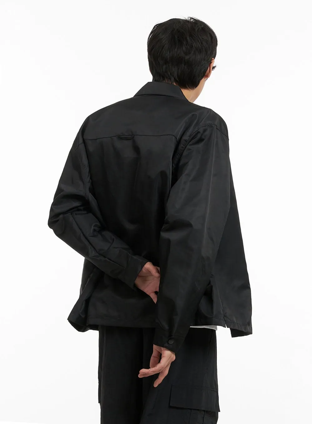 Men's Water Resistant Waxed Cotton Button Jacket IY402