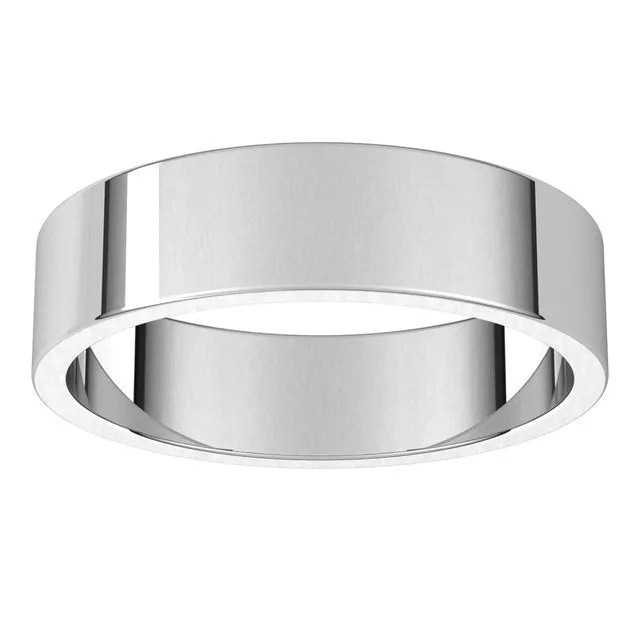 Palladium Flat Wedding Band, 5 mm Wide