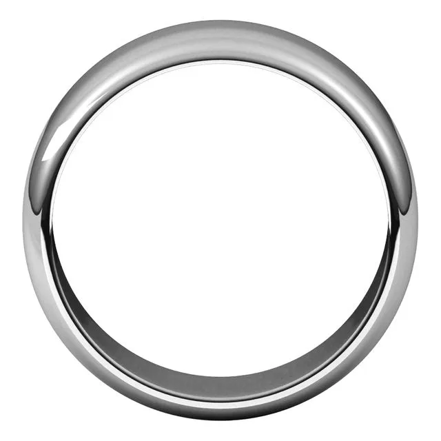 Palladium Half Round Wedding Band, 8 mm Wide