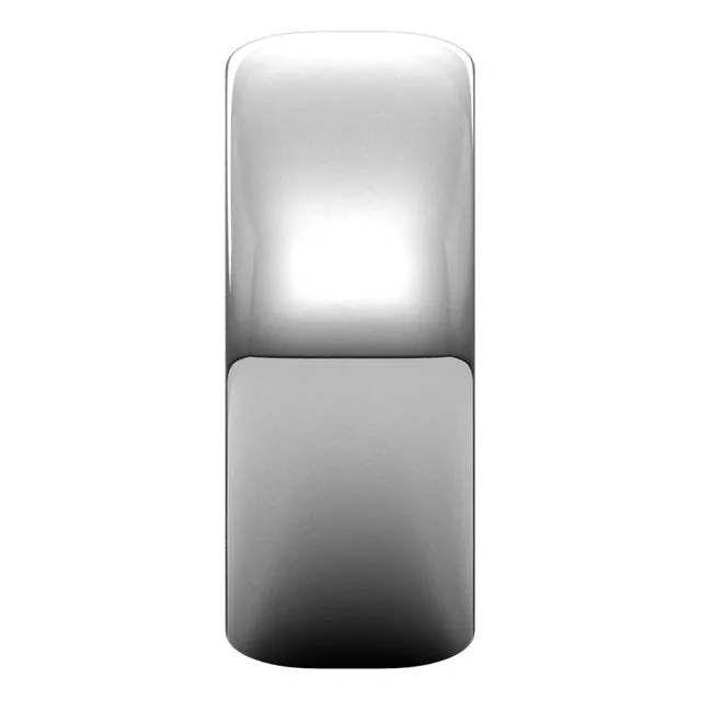 Palladium Half Round Wedding Band, 8 mm Wide
