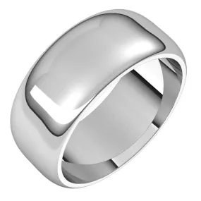 Palladium Half Round Wedding Band, 8 mm Wide