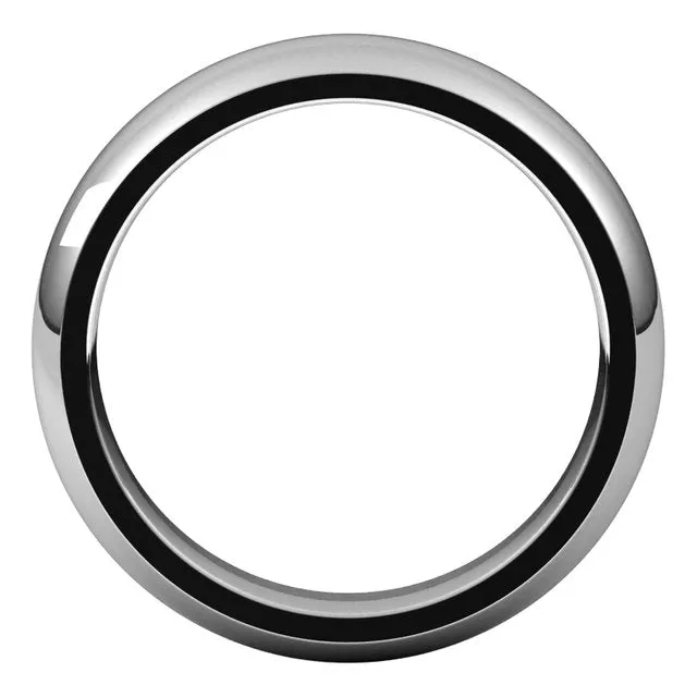 Platinum Domed Comfort Fit Wedding Band, 5 mm Wide