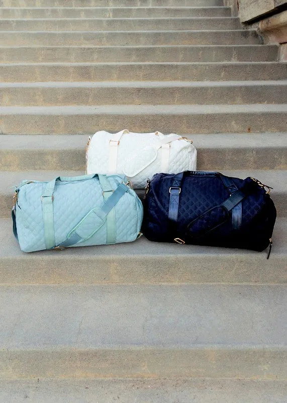 Quilted Water Resistant Travel Weekender Bag