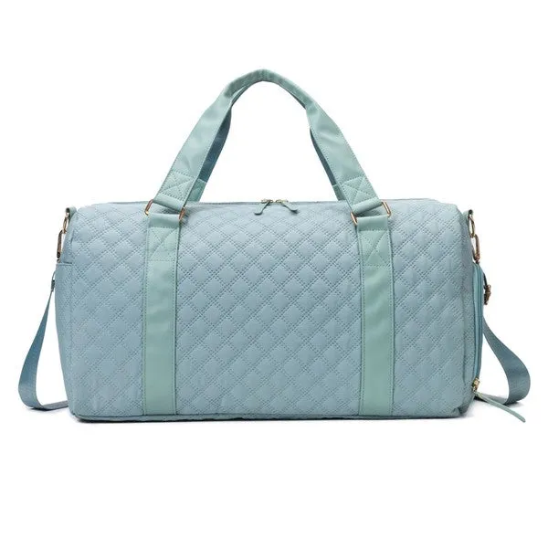 Quilted Water Resistant Travel Weekender Bag