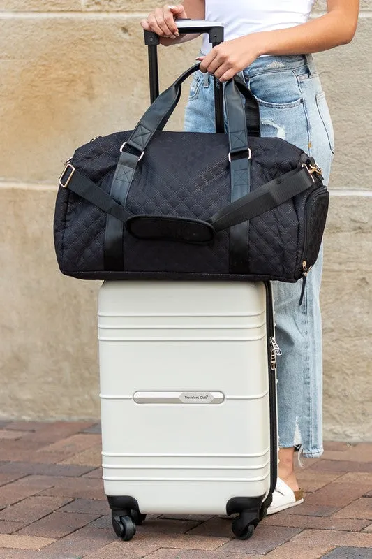 Quilted Water Resistant Travel Weekender Bag