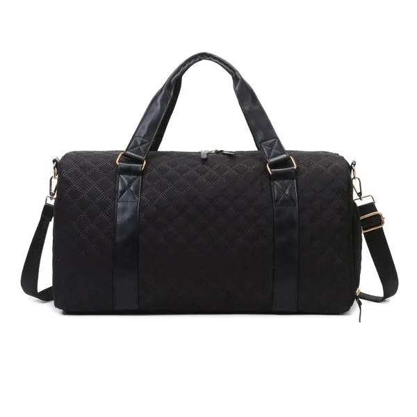 Quilted Water Resistant Travel Weekender Bag
