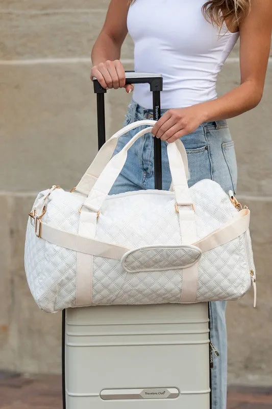 Quilted Water Resistant Travel Weekender Bag