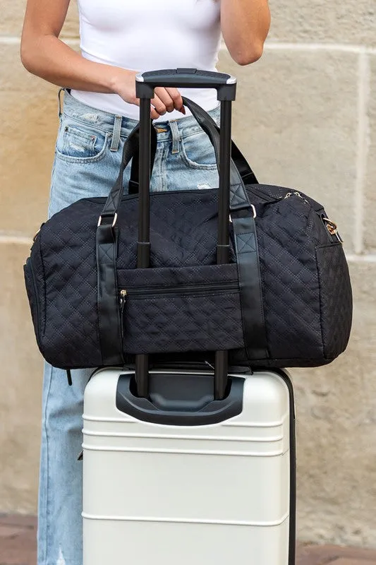 Quilted Water Resistant Travel Weekender Bag