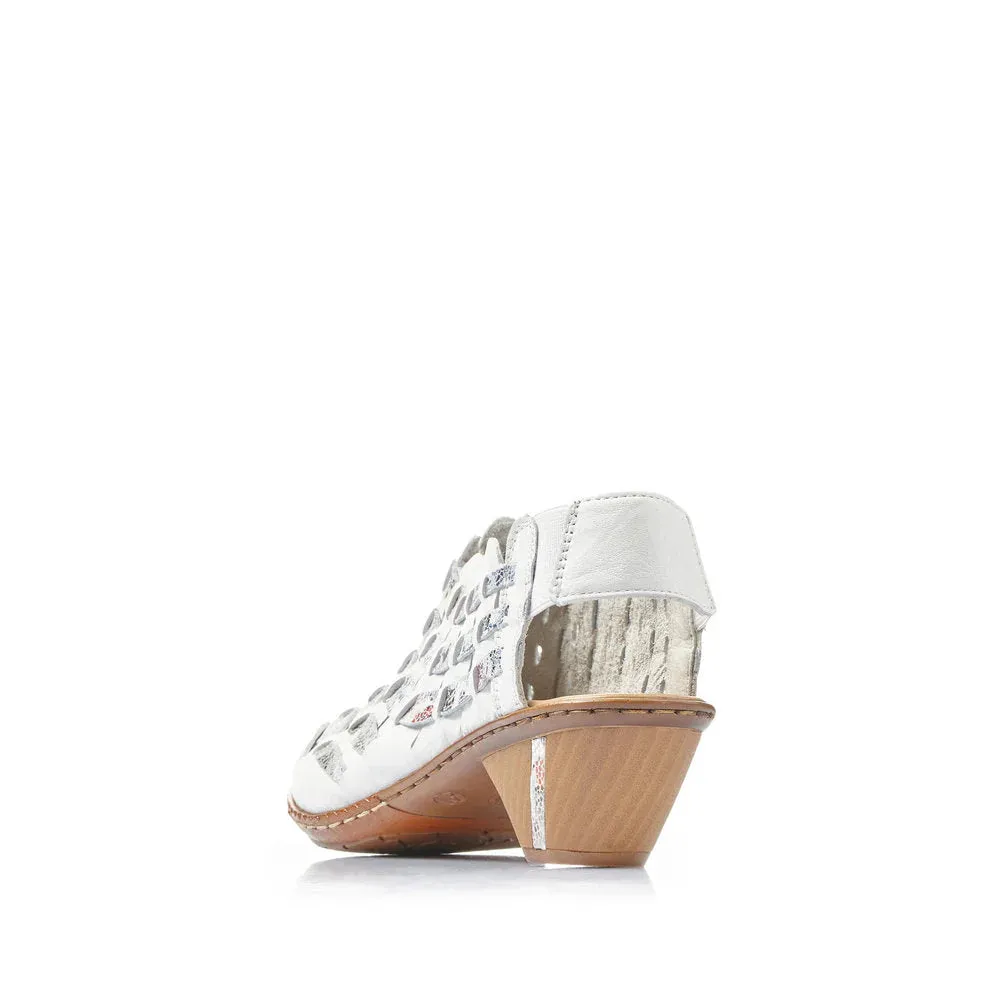 RIEKER 46778 WOVEN LEATHER SLING WHITE MULTI