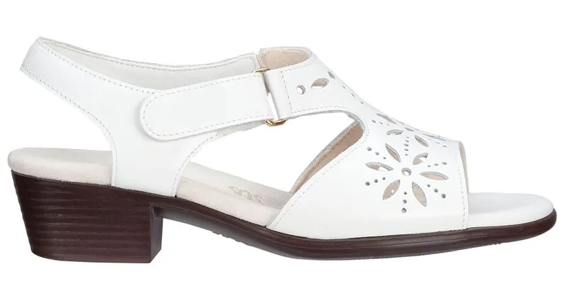 SAS  Sunburst Heel Strap Sandal- White