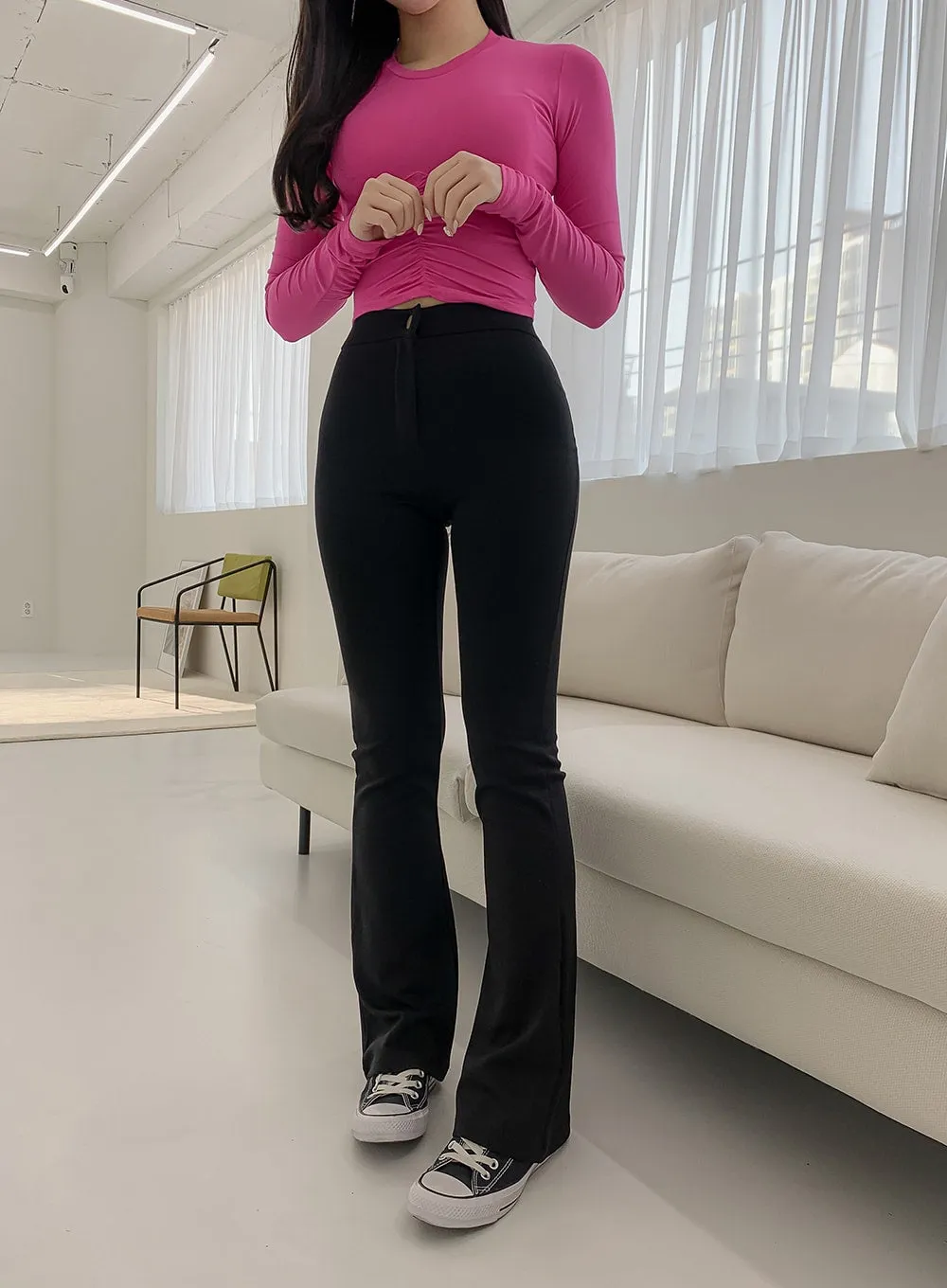 Span Boots Cut Wide Long Leggings Pants IM20